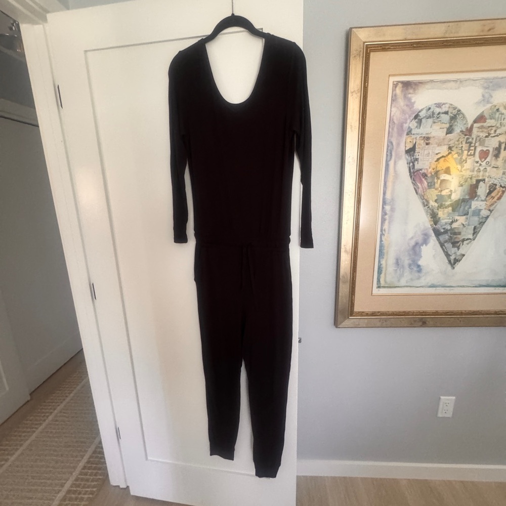 Albion Black Scoop Neck Jumpsuit by Albion.  XS